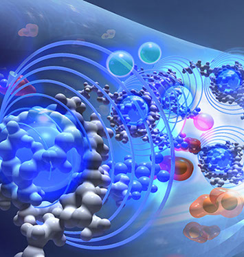 Peptides are incorporate into a silica-based nanoparticle package holding a small amount of an anti-cancer drug. Linda Nye Visualizing Nature